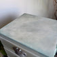 Vintage bedside drawers, hand painted sage green