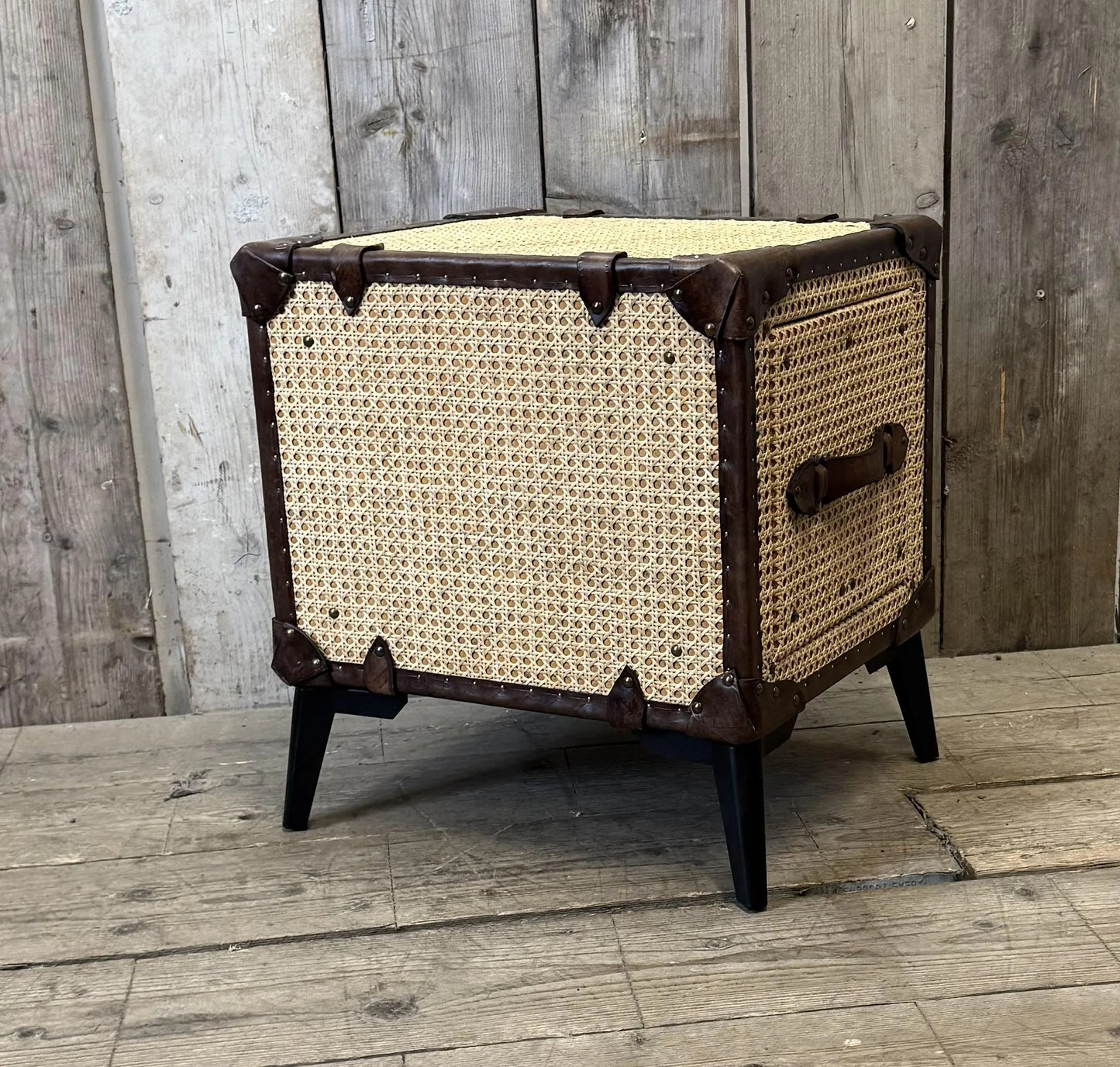 Hollywood Style 1920s Rattan Vintage Bedside Nightstand, Luxury English Handmade Unique Bespoke Chest