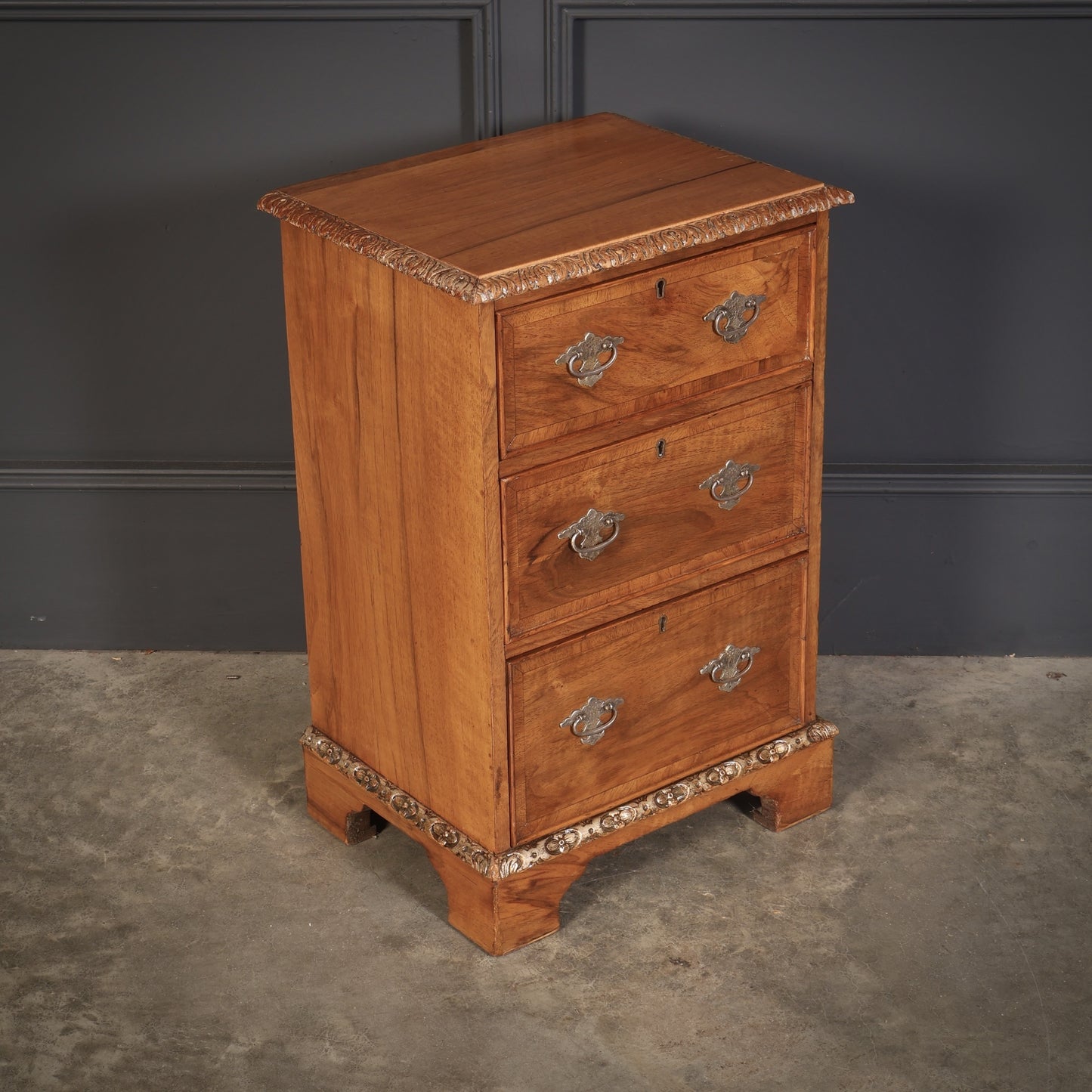 Pair Of Walnut Vintage Bedside Night Stands, 1900s