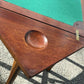 Vintage Victorian Mahogany Games Table , Green Baized Playing Area With Counter Holders