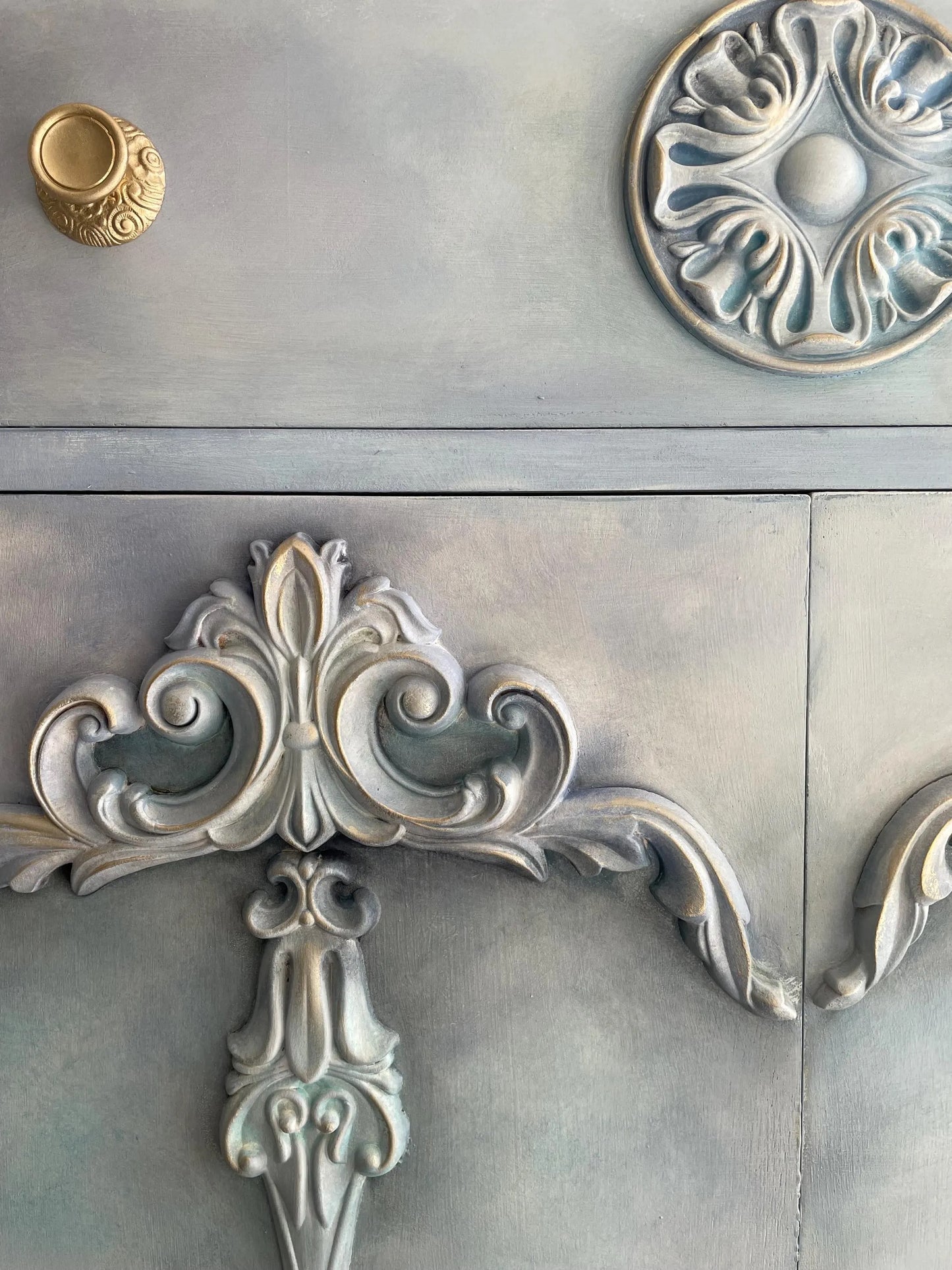 Vintage Tallboy Cabinet: Hand Painted Blue