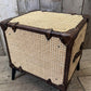 Hollywood Style 1920s Rattan Vintage Bedside Nightstand, Luxury English Handmade Unique Bespoke Chest