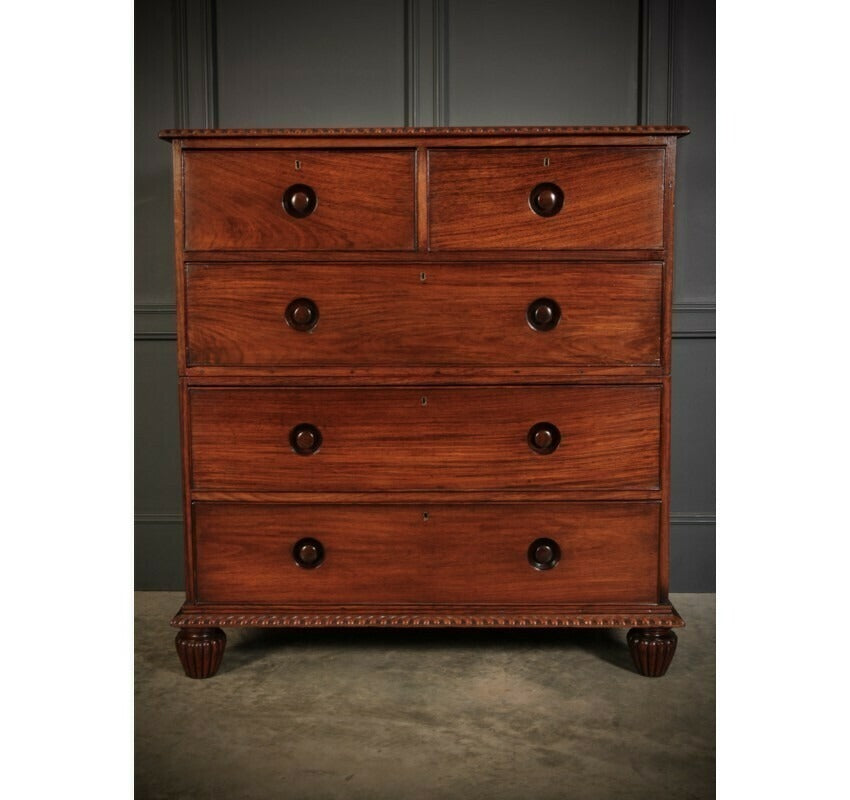 2 Piece Anglo Indian Large Vintage Military Chest Of Drawers