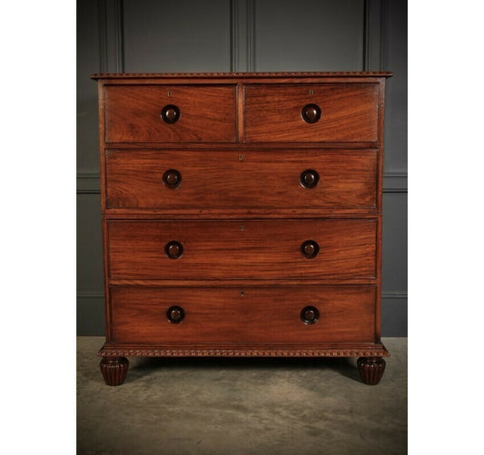 2 Piece Anglo Indian Large Vintage Military Chest Of Drawers