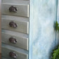 Vintage bedside drawers, hand painted sage green