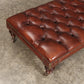 Vintage Victorian Buttoned Leather Footstool