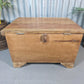 Vintage Rustic Indian Solid Wooden Dowry Chest Coffee Side Table Trunk