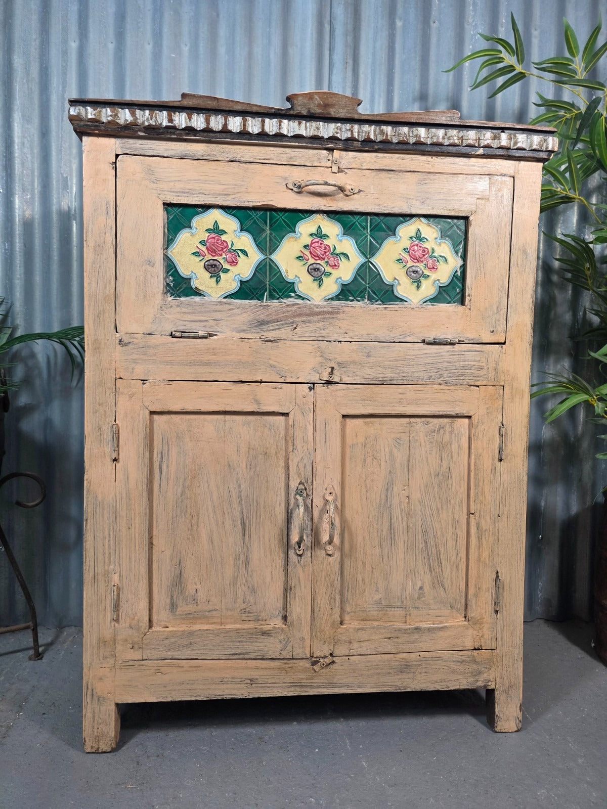 Vintage Reclaimed Indian Wooden Free Standing Bathroom Kitchen Cupboard Cabinet