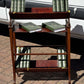 Edwardian Mahogany Book Trough On Brass Castors. Small Bookcase.