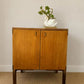 Mid Century Teak Retro Drinks Cabinet | Vintage Bedside Table | Compact Drinks Cabinet | Vinyl Storage | Danish Modern Style