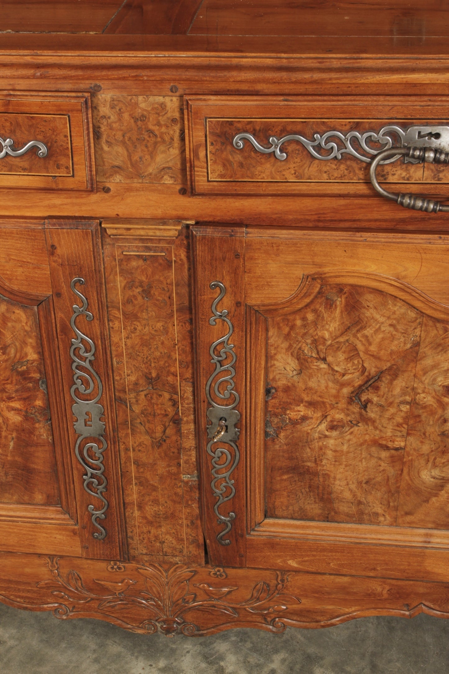 Large 18th Century Cherrywood & Walnut Antique Dresser