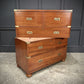 Vintage Tall Boy Mahogany Military Campaign Secretaire Chest