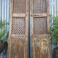 Pair Vintage Rustic Indian Wooden Iron Doors Garden Gates Room Divider Screen
