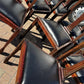 Set of 8 Art Noveau Marquetry Inlaid Mahogany Dining Chairs, New Upholstery.