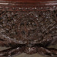 Antique Gothic Burmese Carved Padauk Wood Side Table