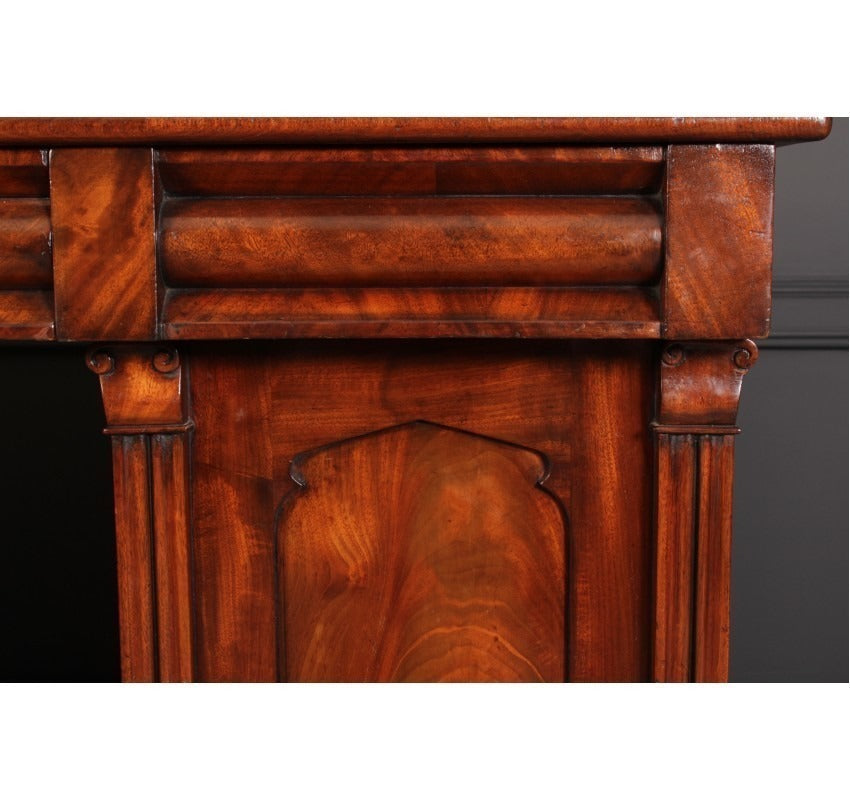Flame Mahogany Vintage Pedestal Sideboard