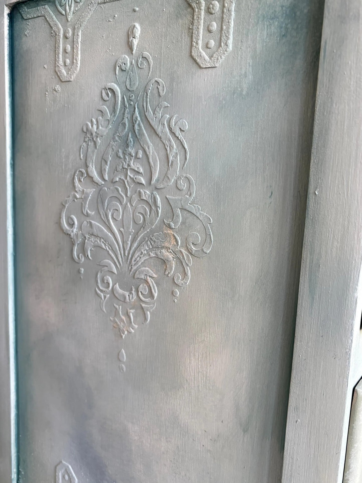 Vintage bedside drawers, hand painted sage green