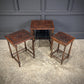 Nest Of Three Embossed Carved Leather Top Tables