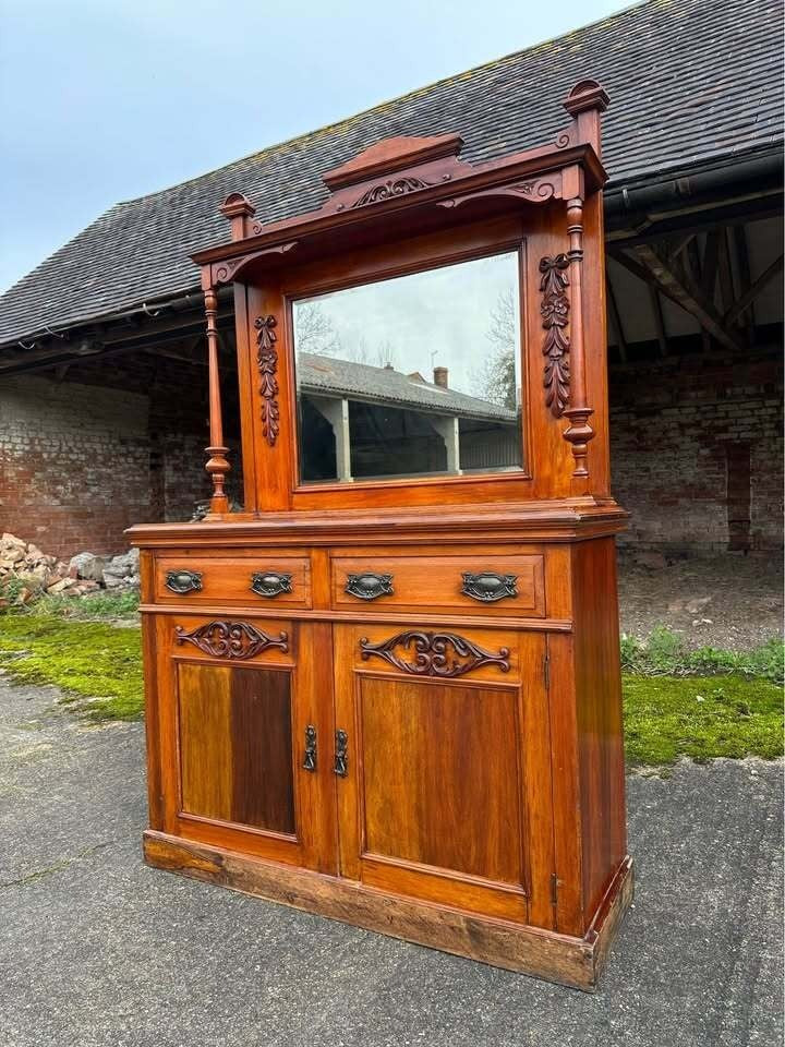Antique Edwardian Mahogany Mirror Backed Sideboard Chiffonier Dresser