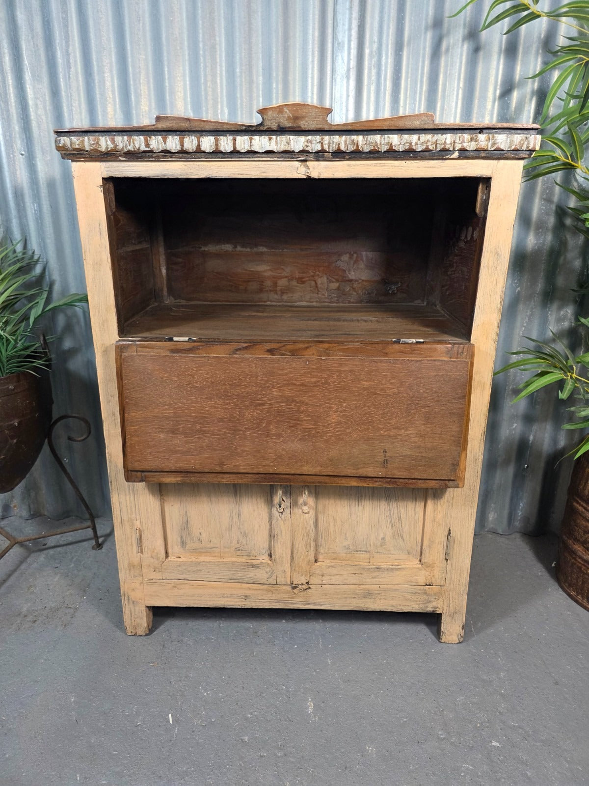 Vintage Reclaimed Indian Wooden Free Standing Bathroom Kitchen Cupboard Cabinet