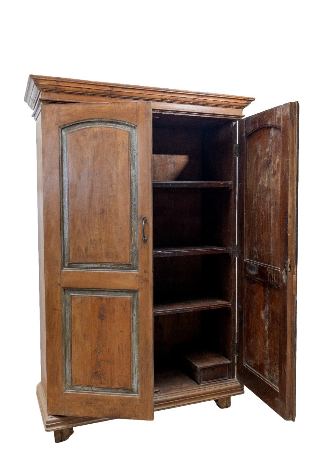 Large Vintage Colonial Indian Hardwood Wardrobe Houskeepers Cupboard
