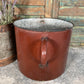 Vintage French Brown Enamel Cooking Pot Tub Garden Planter