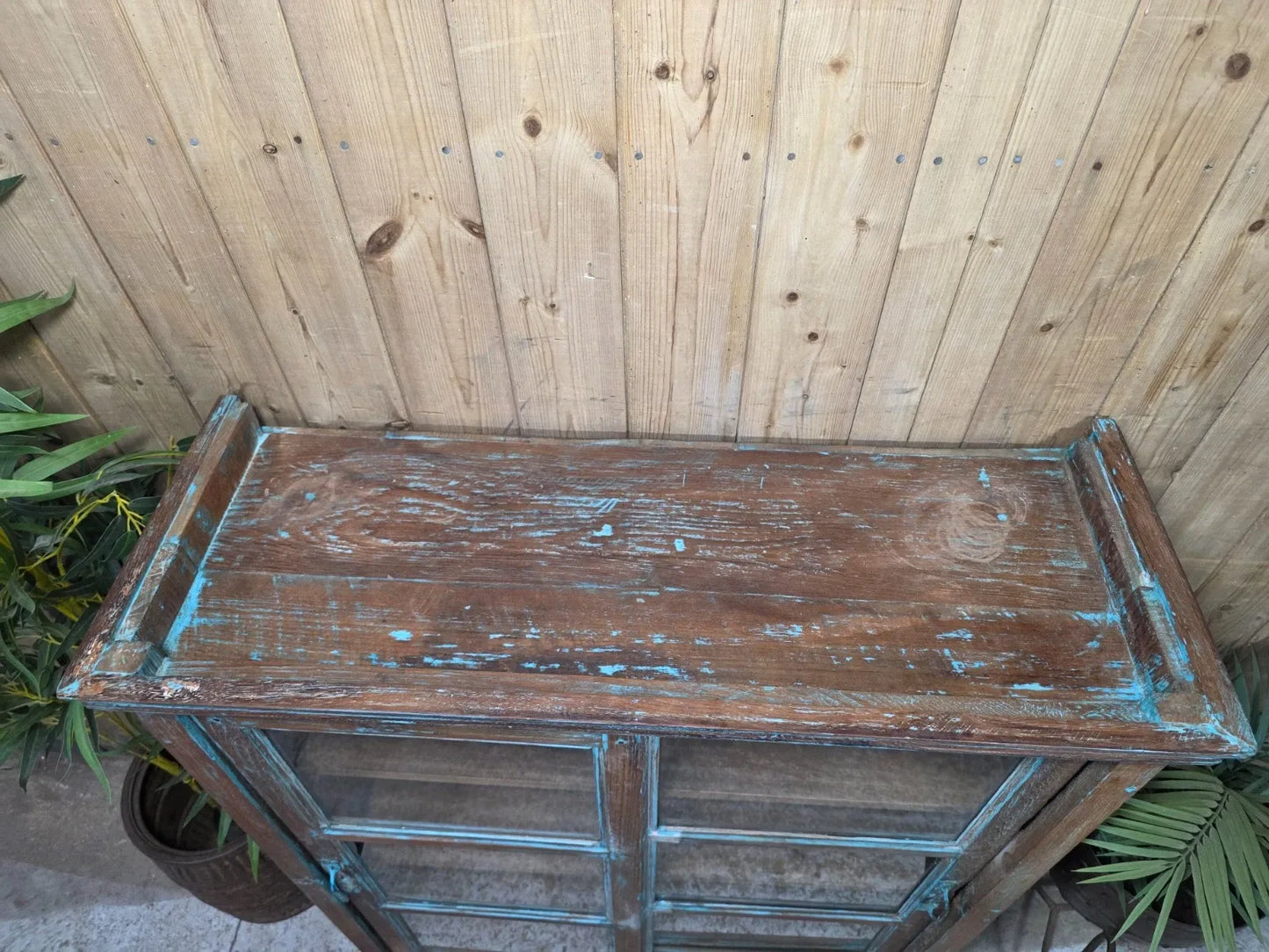 Vintage Reclaimed Indian Freestanding Kitchen Bathroom Drinks Display Cabinet