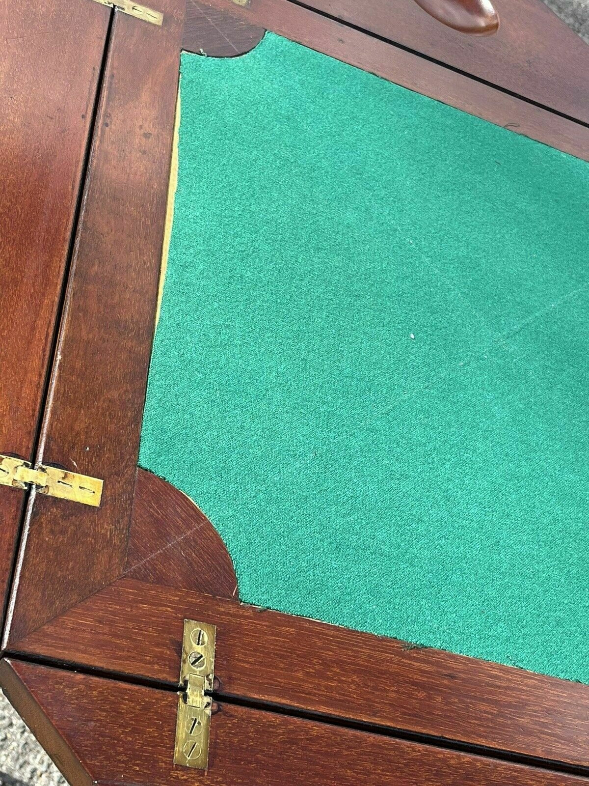 Vintage Victorian Mahogany Games Table , Green Baized Playing Area With Counter Holders
