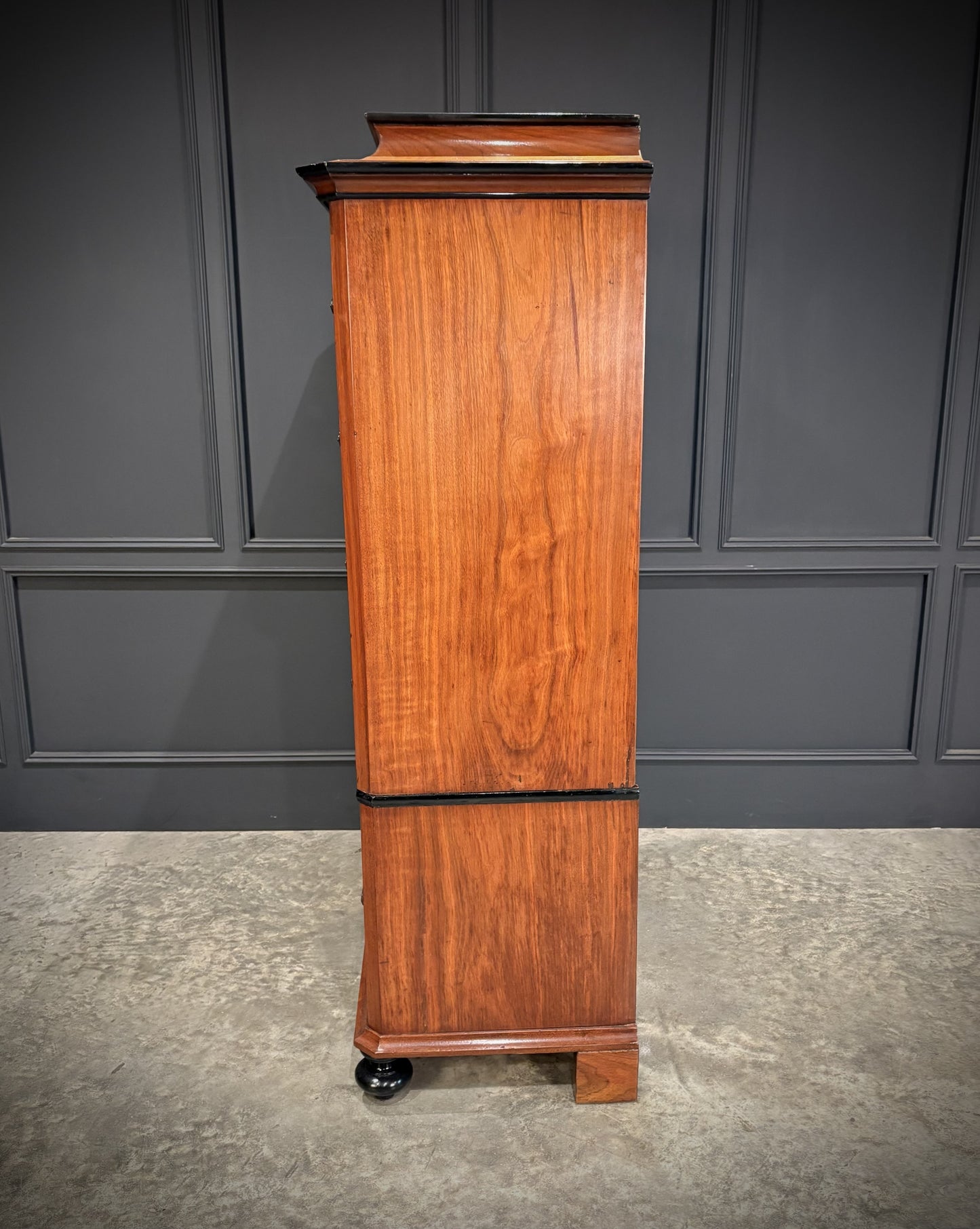 19th Century Walnut Tall Boy Art Deco Chest Of Drawers
