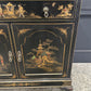 Vintage Chinoiserie Black Lacquered Japanned Sideboard