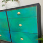 Emerald Green Hand Painted Chest of Drawers, Mid Century Furniture By Herbert & Gibbs