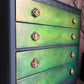 Green Vintage Lebus Chest of Drawers – Hand Painted Dresser