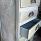 Vintage bedside drawers, hand painted sage green