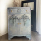 Vintage Tallboy Cabinet: Hand Painted Blue