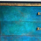 Blue, Teal & Green Vintage Chest of Drawers, Hand Painted Mid Century Dresser