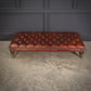 Vintage Victorian Buttoned Leather Footstool