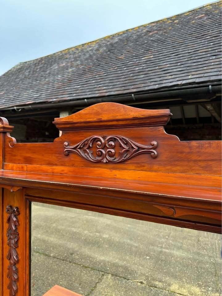 Antique Edwardian Mahogany Mirror Backed Sideboard Chiffonier Dresser