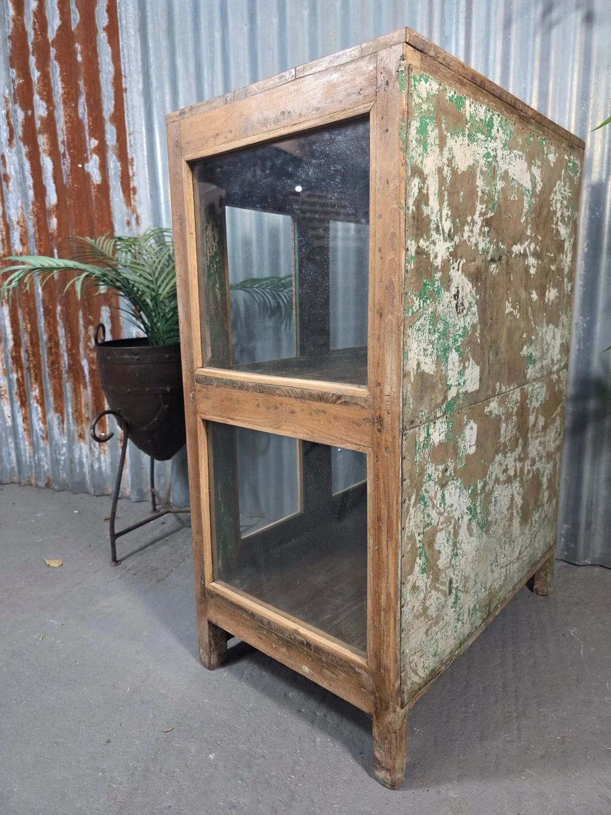Vintage Drinks Display Cabinet Reclaimed Indian Freestanding Kitchen Bathroom
