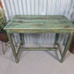 Green Vintage Rustic Indian Solid Wooden Desk Console Hallway Kitchen Island Table