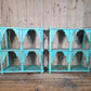 Blue Vintage Reclaimed Solid Wooded Arched Temple Wall Display Shelf Shelves