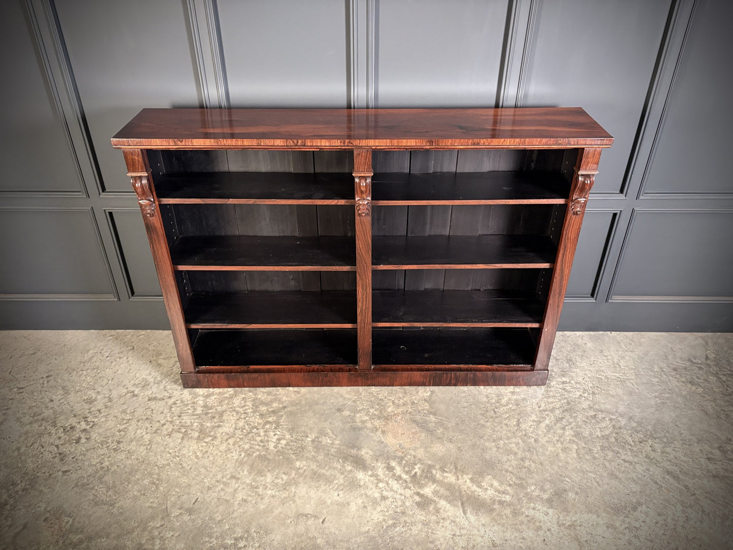 Vintage Victorian Rosewood Open Bookcase