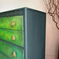 Green Vintage Lebus Chest of Drawers – Hand Painted Dresser
