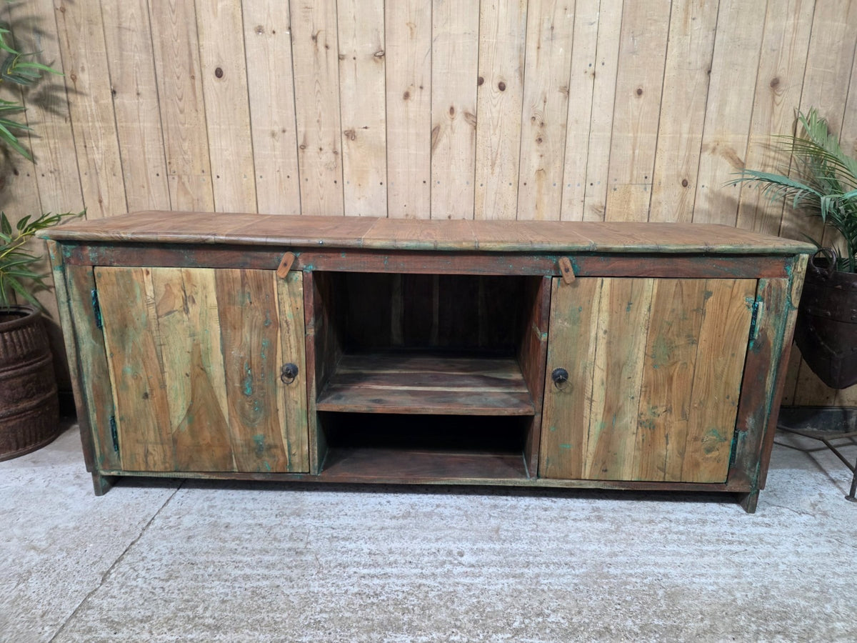 Vintage Reclaimed indian Solid Wooden Sideboard Tv Unit Display Cabinet