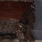 Antique Gothic Burmese Carved Padauk Wood Side Table
