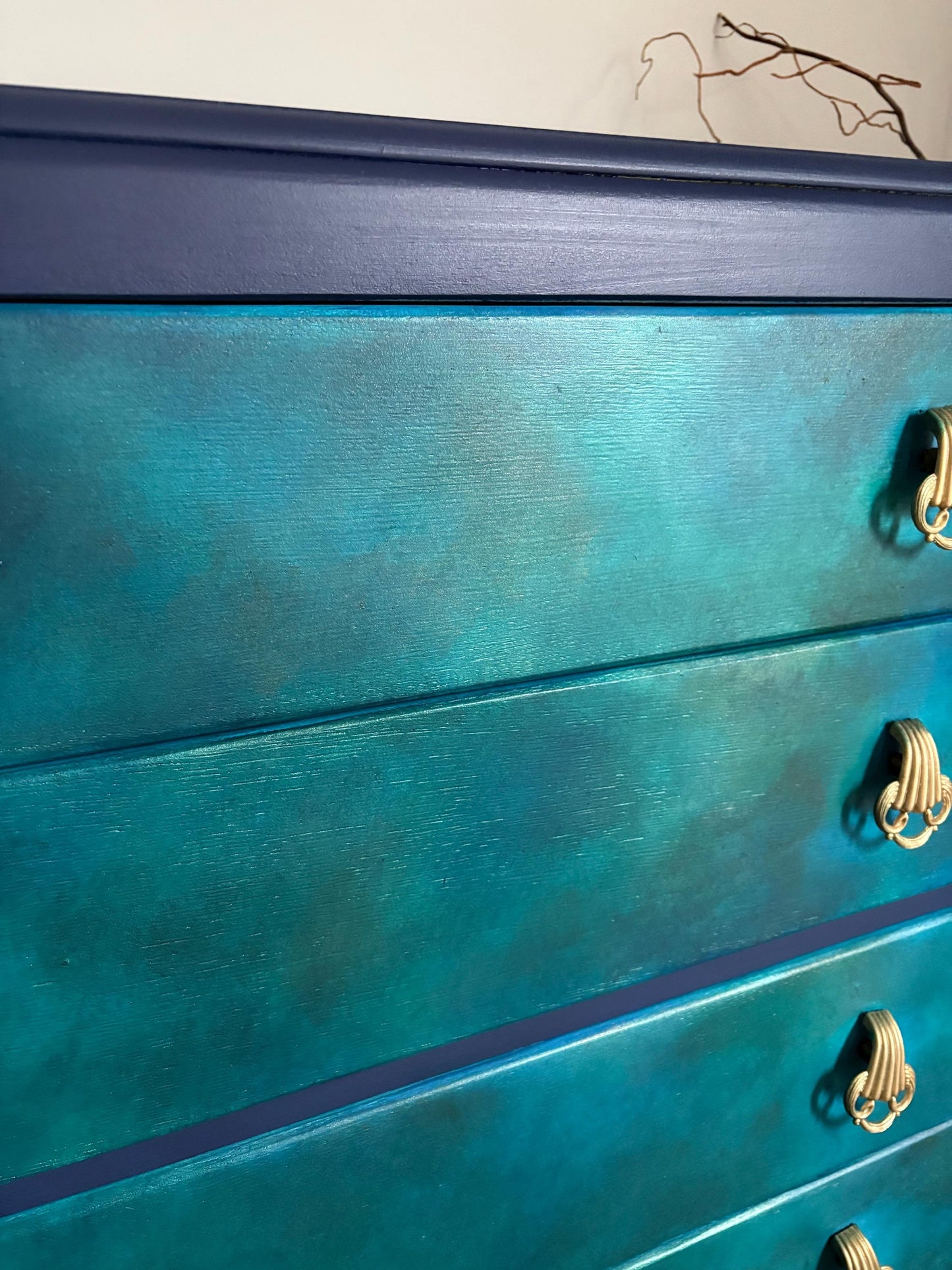Vintage chest of drawers, hand painted. Example of commission available
