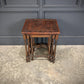 Nest Of Three Embossed Carved Leather Top Tables