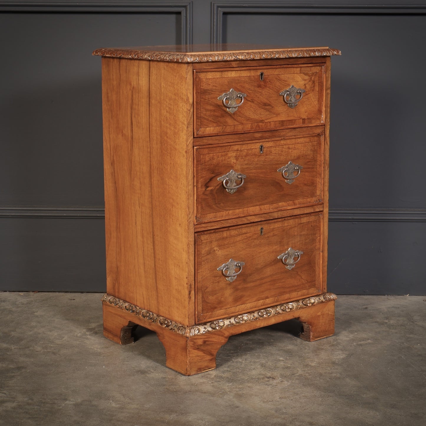 Pair Of Walnut Vintage Bedside Night Stands, 1900s
