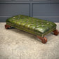 Vintage Regency Green Buttoned Leather Footstool