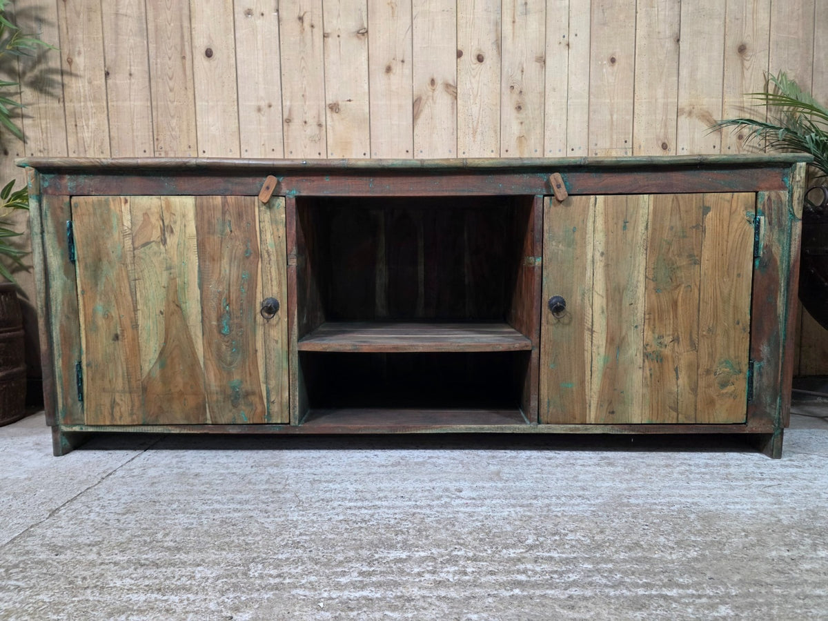 Vintage Reclaimed indian Solid Wooden Sideboard Tv Unit Display Cabinet