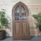 Gothic Antique Rustic Indian Arched Window Shutter Home Garden Mirror
